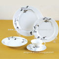 20-piece Dinnerware Set in Round Shape, Platinum Decal, for Hotel or Home, Food-safe, Lead-free